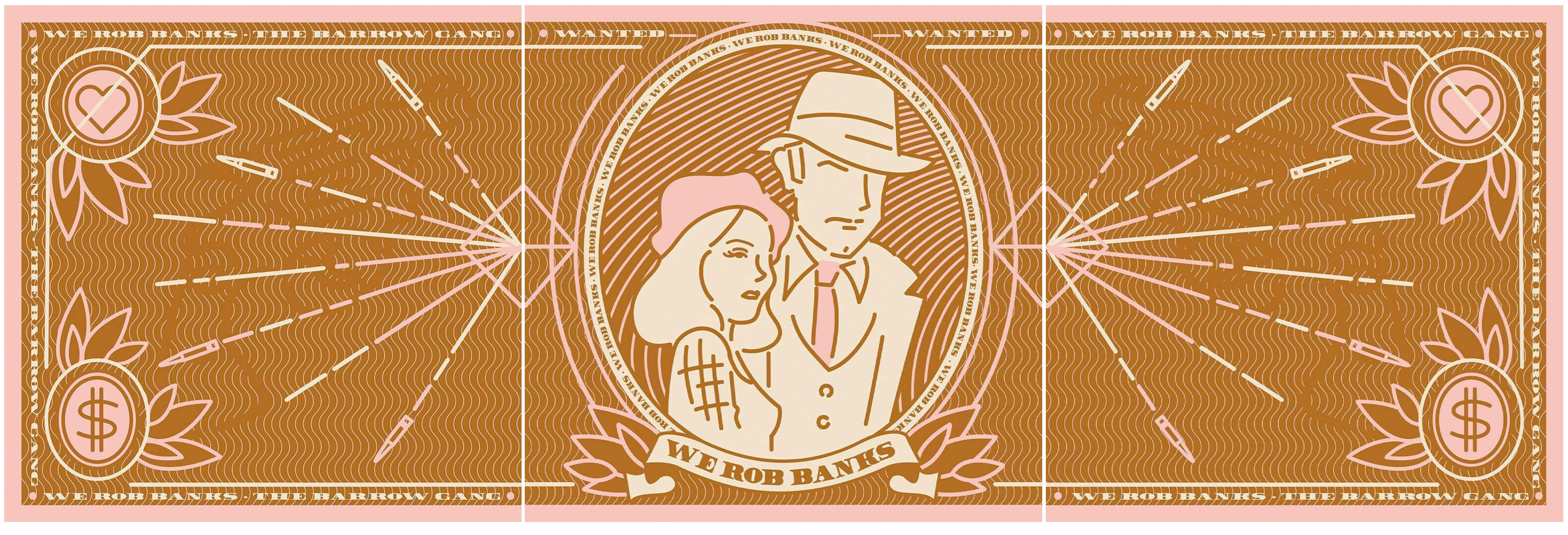Jacober Creative IRL In Reel Life Bonnie & Clyde Illustration