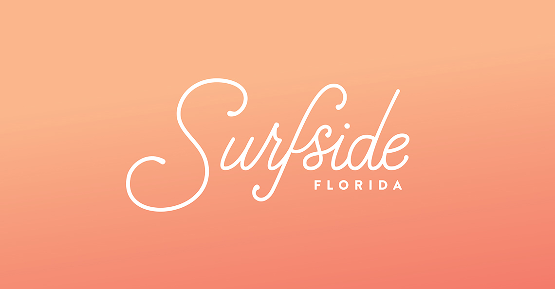 Jacober Creative Identity and Campaign for the Town of Surfside Florida - Photo of logo on a gradient background