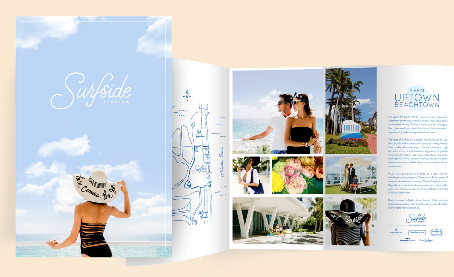 Jacober Creative Identity and Campaign for the Town of Surfside Florida - Photo of custom printed brochure