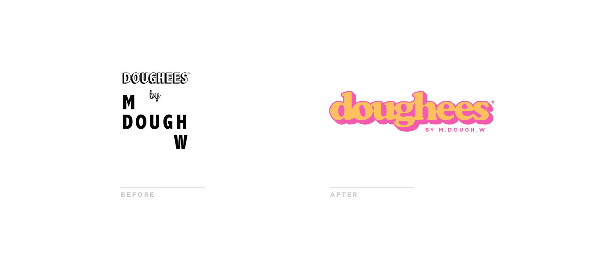Doughees Logo Before and After