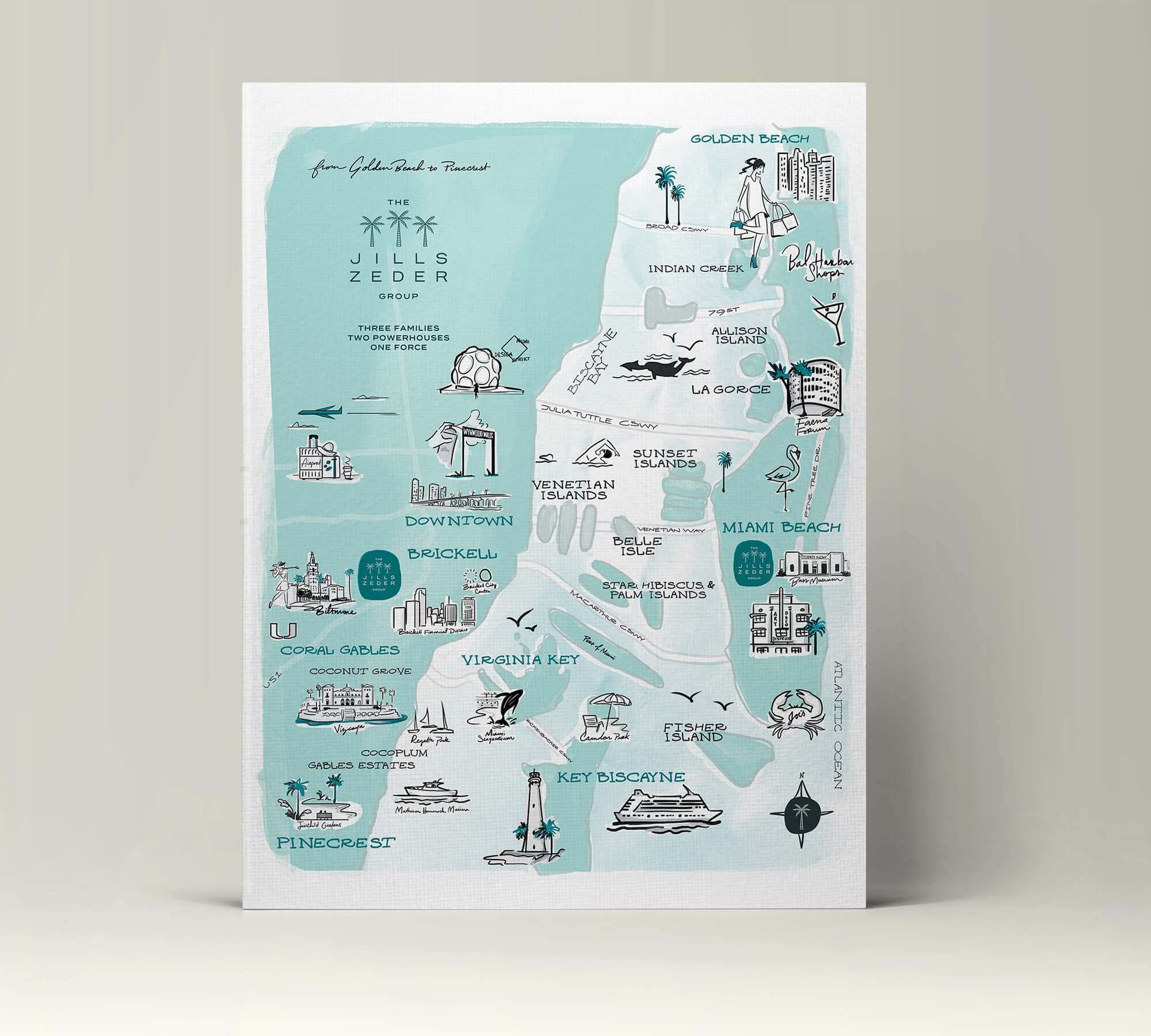 Jacober Creative Brand Identity for The Jills Zeder Group. Illustrated Map