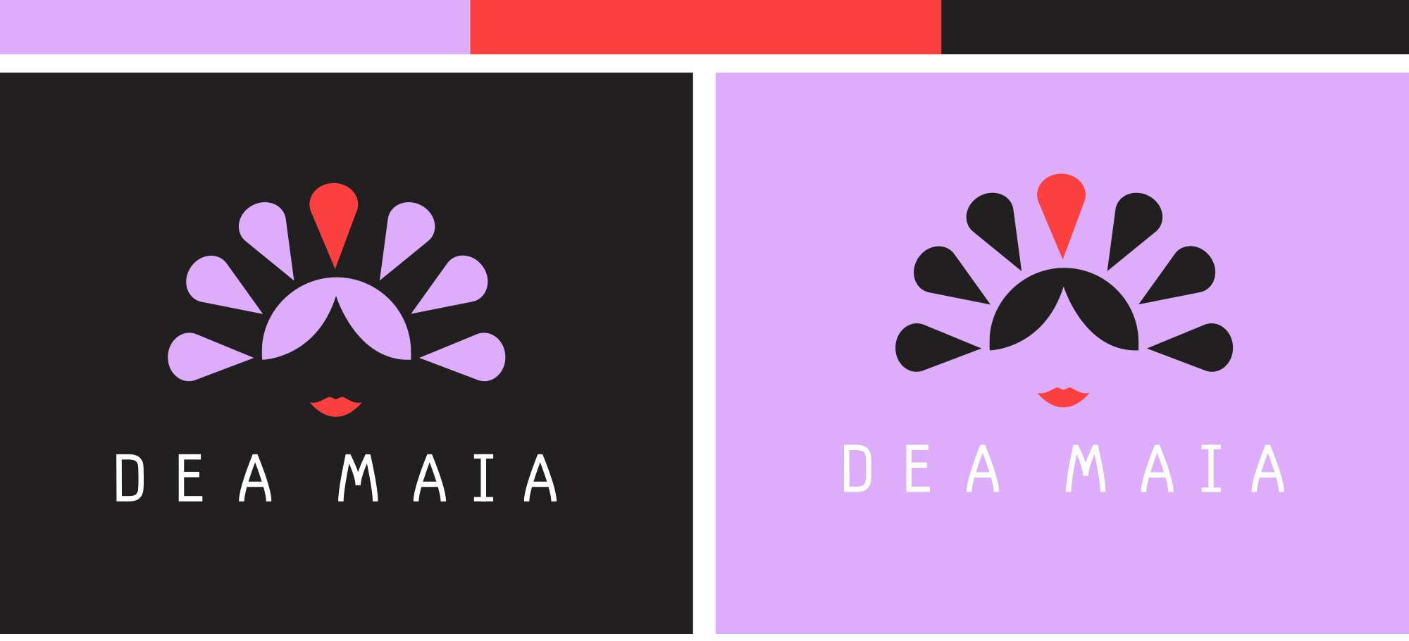 Dea Maia branded logo color options